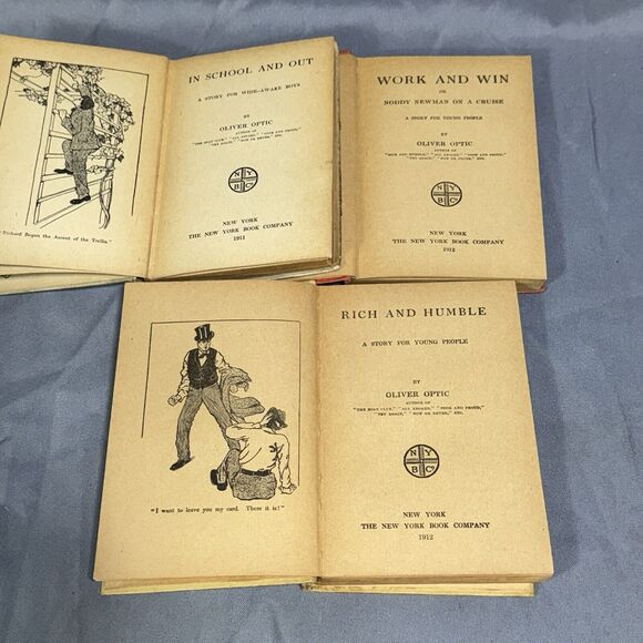 1910s Lot Of 5 Oliver Optic HC Books Yankee Middy Complete Edition Antique - Picture 7 of 7